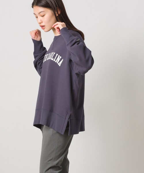 OMNES(オムネス)の「裏毛スウェット ラグランプルオーバー ロゴプリント(スウェット・レディース・ネイビー/アイボリー/モスグリーン/チャコール・FREE)」の16枚目の写真