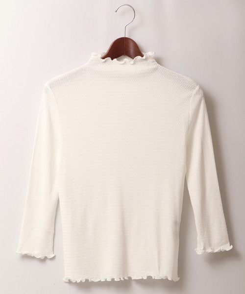 BRODIAEA(ブローディア)の「BRODIAEA コットンテレコ メローボトルネック 7分袖(Tシャツ/カットソー・レディース・ブラック/オフホワイト/ピンク/シルバーグレー/グリーン系その他/イエロー系その他・40)」の7枚目の写真