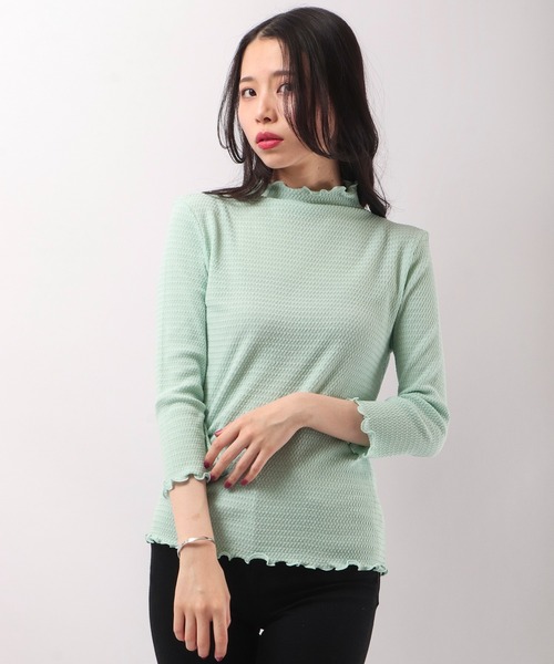 BRODIAEA(ブローディア)の「BRODIAEA コットンテレコ メローボトルネック 7分袖(Tシャツ/カットソー・レディース・ブラック/オフホワイト/ピンク/シルバーグレー/グリーン系その他/イエロー系その他・40)」の10枚目の写真