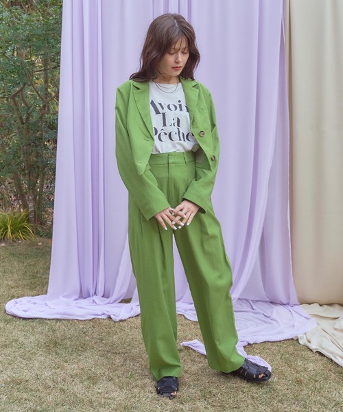 titivate(ティティベイト)の「リネン混セミワイドパンツ(その他パンツ・レディース・ブラウン/ネイビー/グリーン・L/M/S)」の4枚目の写真