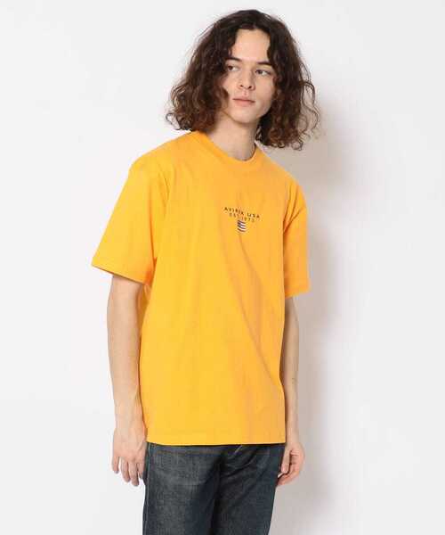 AVIREX（アヴィレックス）の「BLOCK LOGO T-SHIRT/ ブロックロゴティーシャツ（Tシャツ/カットソー・レディース・ネイビー/レッド/ブラック/カーキ/ホワイト/イエロー・LARGE/X-LARGE/MEDIUM）」の7枚目の写真