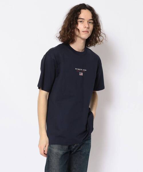 AVIREX（アヴィレックス）の「BLOCK LOGO T-SHIRT/ ブロックロゴティーシャツ（Tシャツ/カットソー・レディース・ネイビー/レッド/ブラック/カーキ/ホワイト/イエロー・LARGE/X-LARGE/MEDIUM）」の10枚目の写真