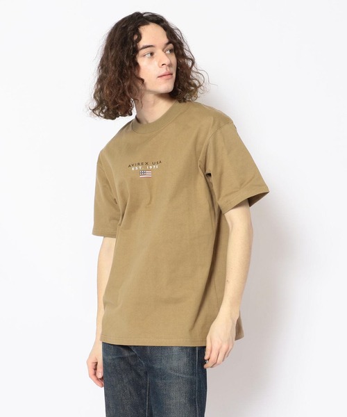AVIREX（アヴィレックス）の「BLOCK LOGO T-SHIRT/ ブロックロゴティーシャツ（Tシャツ/カットソー・レディース・ネイビー/レッド/ブラック/カーキ/ホワイト/イエロー・LARGE/X-LARGE/MEDIUM）」の9枚目の写真