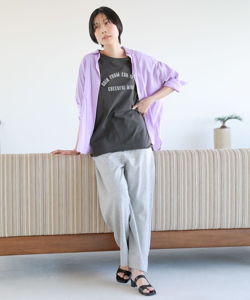 LAKOLE(ラコレ)の「ルーズゲージレタードロングTシャツ / 267652(Tシャツ/カットソー・レディース・オフホワイト/チャコール/サンドグレー/ナチュラル・MEDIUM/SMALL)」の5枚目の写真