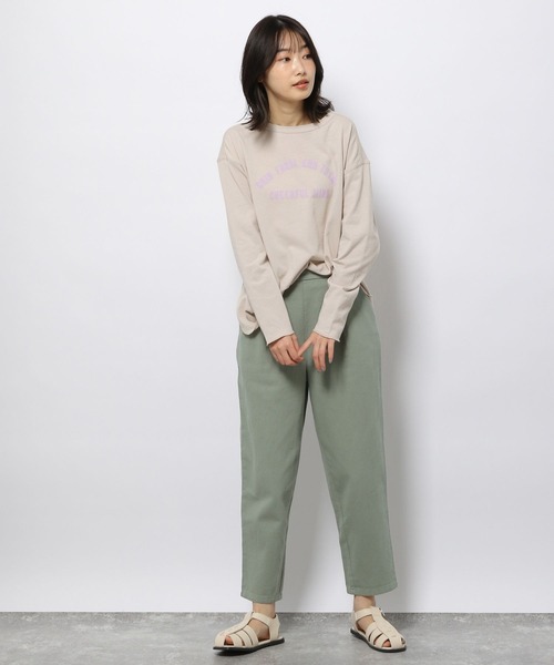 LAKOLE(ラコレ)の「ルーズゲージレタードロングTシャツ / 267652(Tシャツ/カットソー・レディース・オフホワイト/チャコール/サンドグレー/ナチュラル・MEDIUM/SMALL)」の8枚目の写真