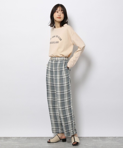 LAKOLE(ラコレ)の「ルーズゲージレタードロングTシャツ / 267652(Tシャツ/カットソー・レディース・オフホワイト/チャコール/サンドグレー/ナチュラル・MEDIUM/SMALL)」の9枚目の写真