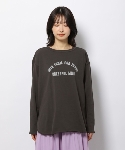LAKOLE(ラコレ)の「ルーズゲージレタードロングTシャツ / 267652(Tシャツ/カットソー・レディース・オフホワイト/チャコール/サンドグレー/ナチュラル・MEDIUM/SMALL)」の12枚目の写真