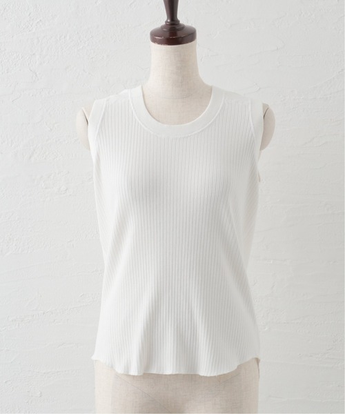 Spick & Span（スピックアンドスパン）の「【MEYAME】OBLONG NECK SLEEVELESS（タンクトップ・レディース・ホワイト/ブラック/キャメル・FREE）」の7枚目の写真