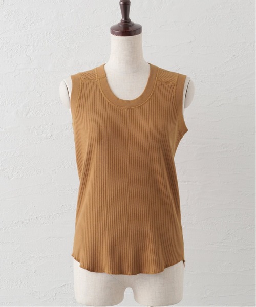 Spick & Span（スピックアンドスパン）の「【MEYAME】OBLONG NECK SLEEVELESS（タンクトップ・レディース・ホワイト/ブラック/キャメル・FREE）」の10枚目の写真