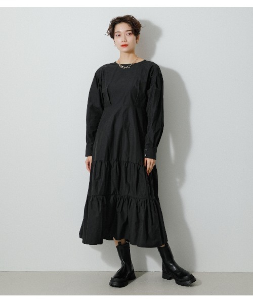 AZUL by moussy(アズールバイマウジー)の「2WAY CACHECOEUR TIERED OP/2WAYカシュクールティアードワンピース(ワンピース・レディース・ブラック/ベージュ・SMALL/MEDIUM)」の21枚目の写真