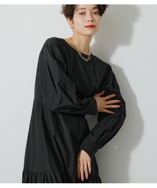 AZUL by moussy(アズールバイマウジー)の「2WAY CACHECOEUR TIERED OP/2WAYカシュクールティアードワンピース(ワンピース・レディース・ブラック/ベージュ・SMALL/MEDIUM)」の20枚目の写真