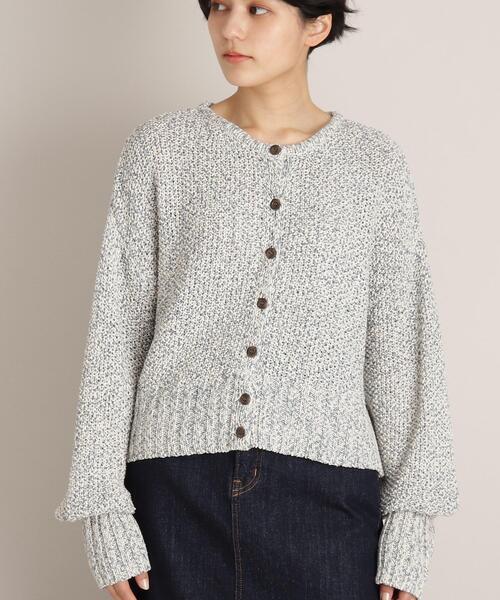 THE SHOP TK （ザ ショップ ティーケー ）の「◆かすりテープヤーンショートカーディガン（カーディガン/ボレロ・レディース・ベージュ系その他6/ブルー系8・12）」の9枚目の写真