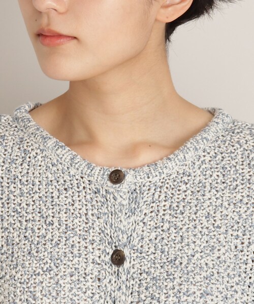 THE SHOP TK （ザ ショップ ティーケー ）の「◆かすりテープヤーンショートカーディガン（カーディガン/ボレロ・レディース・ベージュ系その他6/ブルー系8・12）」の12枚目の写真