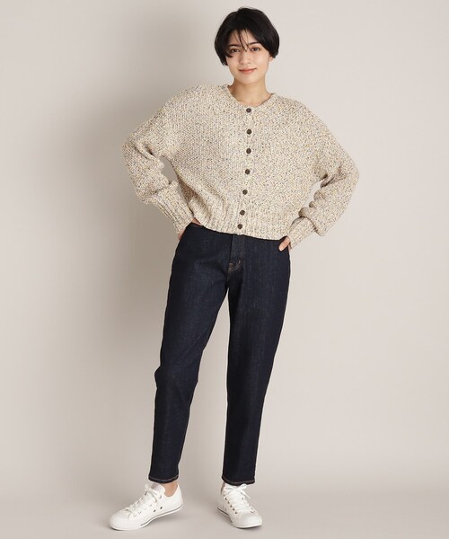 THE SHOP TK （ザ ショップ ティーケー ）の「◆かすりテープヤーンショートカーディガン（カーディガン/ボレロ・レディース・ベージュ系その他6/ブルー系8・12）」の20枚目の写真