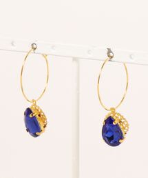 【MUURABBTI】雫ビジューのフープピアス(MA)