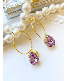 【MUURABBTI】雫ビジューのフープピアス(MA)