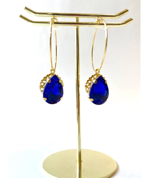 tone（トーン）の「【MUURABBTI】雫ビジューのフープピアス(MA)（ピアス（両耳用）・レディース・ピンク/ブルー/エメラルド/バイオレット/パープル系その他/コバルトブルー/グリーン/その他/ブルー系/ライトグリーン/オレンジ系1・FREE）」の21枚目の写真