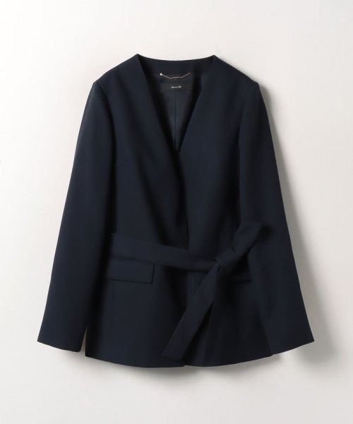 allureville(アルアバイル)の「ノーカラーベルテッドジャケット(ノーカラージャケット・レディース・ネイビー/グリーン/ベージュ・1/2)」の3枚目の写真