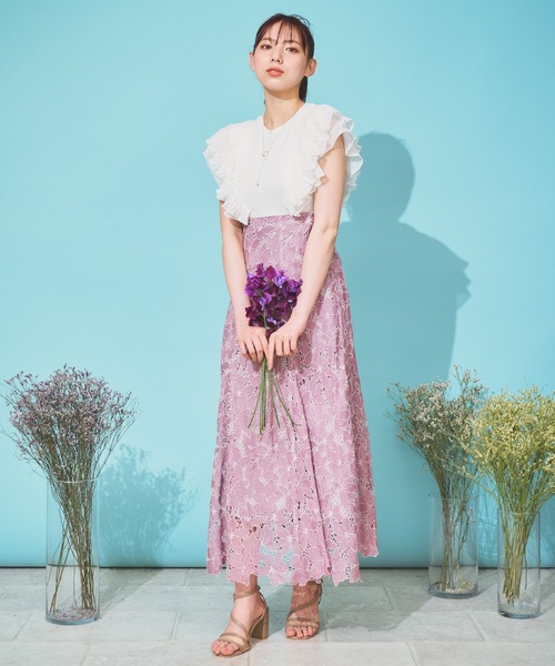 NOELA（ノエラ）の「シフォンフリルカットソー（Tシャツ/カットソー・レディース・ブルー/ブラック/オフホワイト/ベージュ・フリー）」の12枚目の写真