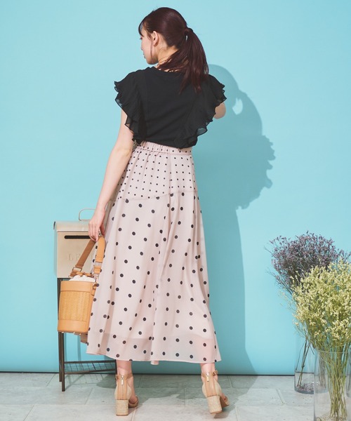 NOELA（ノエラ）の「シフォンフリルカットソー（Tシャツ/カットソー・レディース・ブルー/ブラック/オフホワイト/ベージュ・フリー）」の16枚目の写真