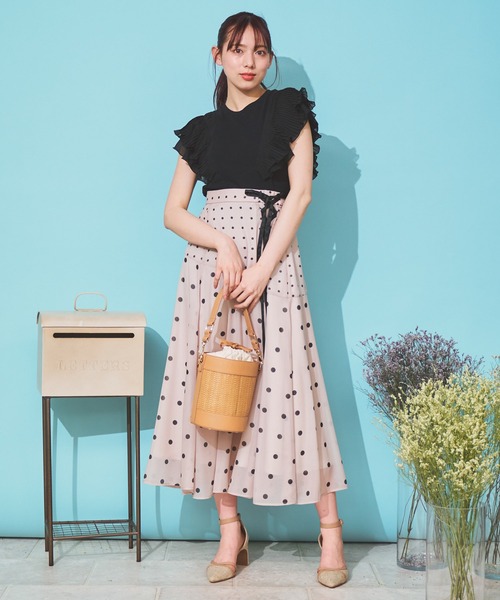 NOELA（ノエラ）の「シフォンフリルカットソー（Tシャツ/カットソー・レディース・ブルー/ブラック/オフホワイト/ベージュ・フリー）」の17枚目の写真