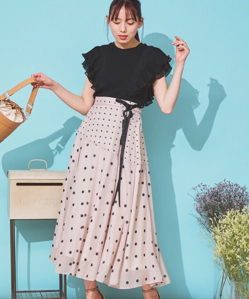 NOELA（ノエラ）の「シフォンフリルカットソー（Tシャツ/カットソー・レディース・ブルー/ブラック/オフホワイト/ベージュ・フリー）」の18枚目の写真