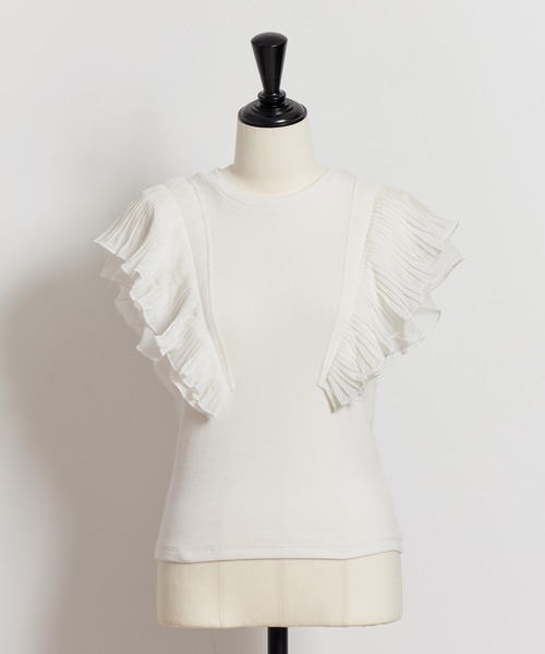 NOELA（ノエラ）の「シフォンフリルカットソー（Tシャツ/カットソー・レディース・ブルー/ブラック/オフホワイト/ベージュ・フリー）」の22枚目の写真