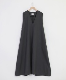[Honnete]  Sleeveless V Wide Dress