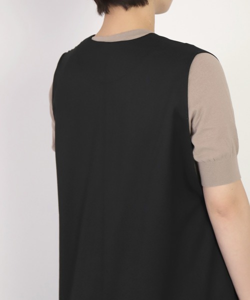Honnete（オネット）の「[Honnete]  Sleeveless V Wide Dress（ワンピース・レディース・ブラック/グレー・FREE）」の8枚目の写真