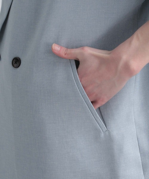 HARE（ハレ）の「【SETUP対応】メランジテーラードジャケット(HARE)（テーラードジャケット・メンズ・ブラック/グレー/ブルー・SMALL/MEDIUM）」の4枚目の写真