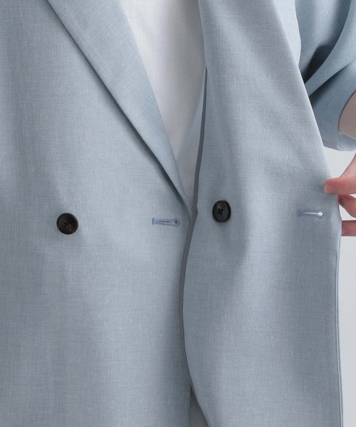 HARE（ハレ）の「【SETUP対応】メランジテーラードジャケット(HARE)（テーラードジャケット・メンズ・ブラック/グレー/ブルー・SMALL/MEDIUM）」の6枚目の写真