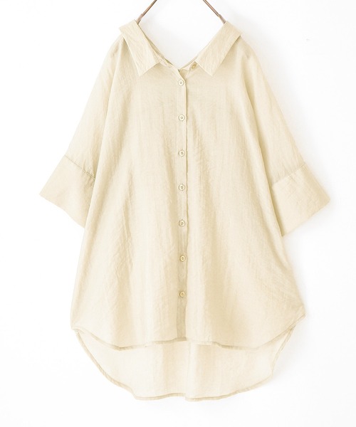 n'OrLABEL（ノアールレーベル）の「『バックリボン5分袖シアーシャツ』（シャツ/ブラウス・レディース・ラベンダー/ブラック/コーラル/グリーン/ライトブルー/アイボリー・FREE）」の8枚目の写真