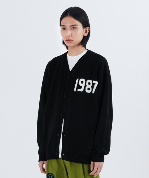 87mm(87mm)の「【87MM / Mmlg】1987 CARDIGAN (INTARSIA) / パルチムエムエム MMLG 1987 ロゴ カーディガン(カーディガン/ボレロ・レディース・グリーン/ブラック/ネイビー/スカイブルー・MEDIUM/LARGE)」の5枚目の写真