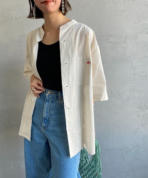 DANTONコットンリネンブロードシャツ サイズ42 DANTON/ダントン コットンリネンブロードシャツ COTTON LINEN