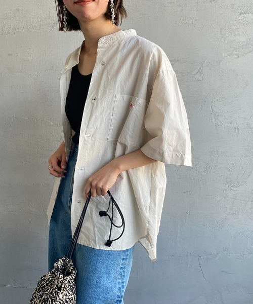 DANTON（ダントン）の「[DANTON/ダントン] コットンリネンブロードシャツ（シャツ/ブラウス・レディース・チャコール/アイボリー/ブラウン・40/42/38）」の12枚目の写真