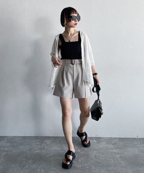 韓国ファッション レース 半袖 開襟 シャツ トレンド PAGEBOY（ページボーイ）の「レース半袖開襟シャツ（シャツ