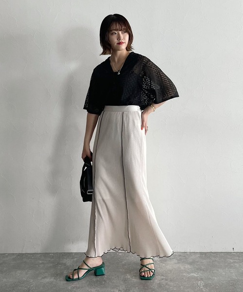 PAGEBOY（ページボーイ）の「レース半袖開襟シャツ（シャツ/ブラウス・レディース・ブラック/オフホワイト/グリーン系その他7・FREE）」の16枚目の写真