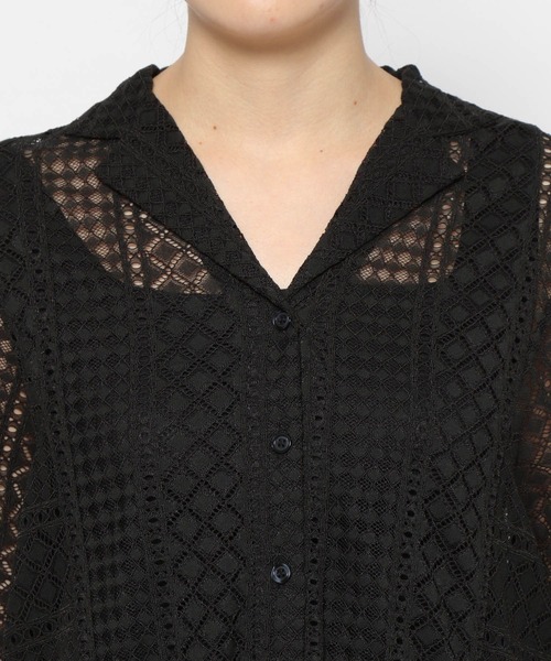 PAGEBOY（ページボーイ）の「レース半袖開襟シャツ（シャツ/ブラウス・レディース・ブラック/オフホワイト/グリーン系その他7・FREE）」の20枚目の写真