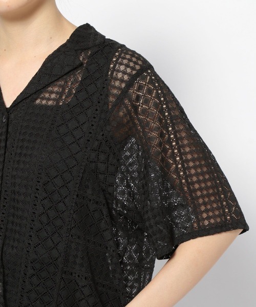 PAGEBOY（ページボーイ）の「レース半袖開襟シャツ（シャツ/ブラウス・レディース・ブラック/オフホワイト/グリーン系その他7・FREE）」の21枚目の写真
