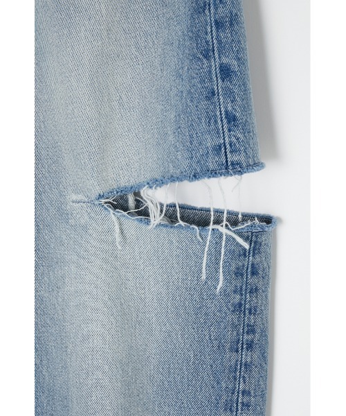 MOUSSY（マウジー）の「THIGH SLIT LOOSE STRAIGHT（デニムパンツ・レディース・ブルー・23inch/24inch/25inch/26inch）」の5枚目の写真