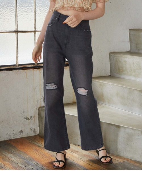 archives（アルシーヴ）の「ダメージデニム（デニムパンツ・レディース・ブラック/ブルー・SMALL/MEDIUM）」の12枚目の写真