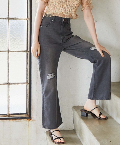 archives（アルシーヴ）の「ダメージデニム（デニムパンツ・レディース・ブラック/ブルー・SMALL/MEDIUM）」の8枚目の写真