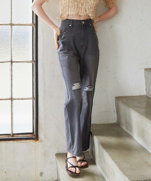 archives（アルシーヴ）の「ダメージデニム（デニムパンツ・レディース・ブラック/ブルー・SMALL/MEDIUM）」の17枚目の写真