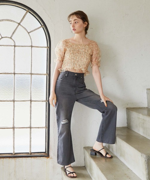 archives（アルシーヴ）の「ダメージデニム（デニムパンツ・レディース・ブラック/ブルー・SMALL/MEDIUM）」の4枚目の写真