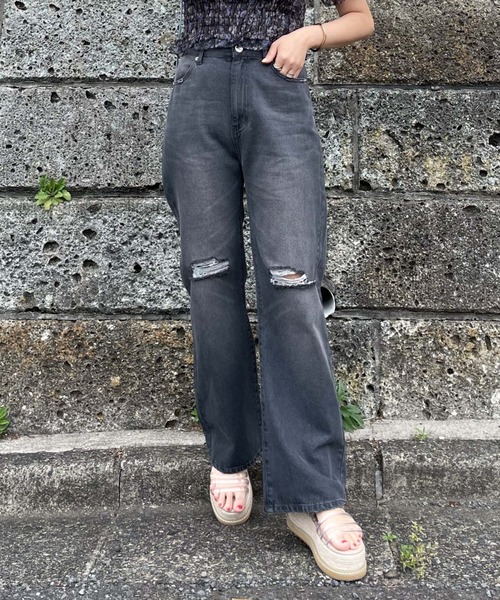 archives（アルシーヴ）の「ダメージデニム（デニムパンツ・レディース・ブラック/ブルー・SMALL/MEDIUM）」の22枚目の写真