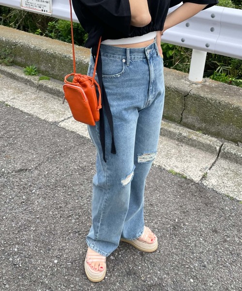 archives（アルシーヴ）の「ダメージデニム（デニムパンツ・レディース・ブラック/ブルー・SMALL/MEDIUM）」の6枚目の写真