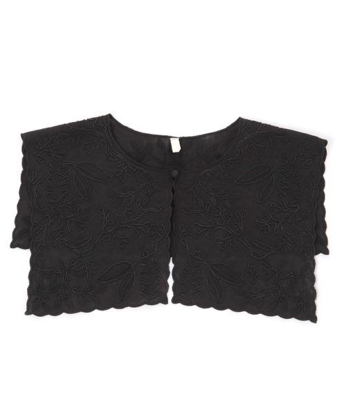studio CLIP（スタディオクリップ）の「スカラップ刺繍付け襟（付け襟・レディース・ナチュラル/ブラック・FREE）」の2枚目の写真
