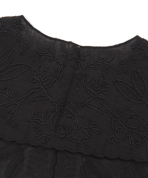 studio CLIP（スタディオクリップ）の「スカラップ刺繍付け襟（付け襟・レディース・ナチュラル/ブラック・FREE）」の9枚目の写真