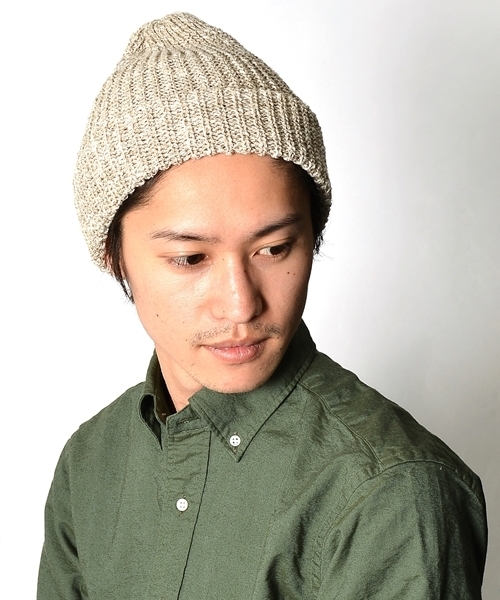 SHIPS(シップス)の「WARREN SCOTT(ウォーレンスコット): リネン/畦編み ニットキャップ■(ニットキャップ/ビーニー・メンズ・ベージュ/ライトグリーン/ネイビー/オレンジ/ホワイト・ONE SIZE)」の3枚目の写真