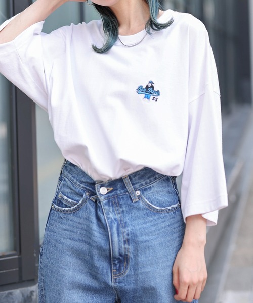 WEGO（ウィゴー）の「∴WEGO/別注ベンデイビス刺繍半袖BIGT（Tシャツ/カットソー・メンズ・ブルー/パープル/ホワイト/ブラック・MEDIUM/LARGE）」の22枚目の写真